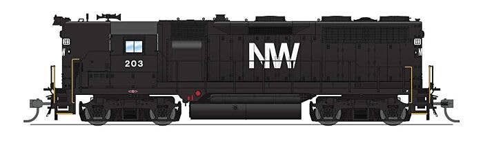 Broadway Limited Imports HO 8935 - EMD GP35 High Nose Diesel Locomotive "Norfolk & Western" #203 (black, white NW) w/DCC/Paragon4Sound