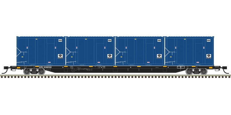 Atlas HO 20007740 - Trainman - 85' Trash Flat Car w/MSW Containters "Gen. American" #638058