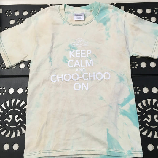 T-Shirt - "Keep Calm and Choo-Choo On" Youth (Green Tie-Dye)