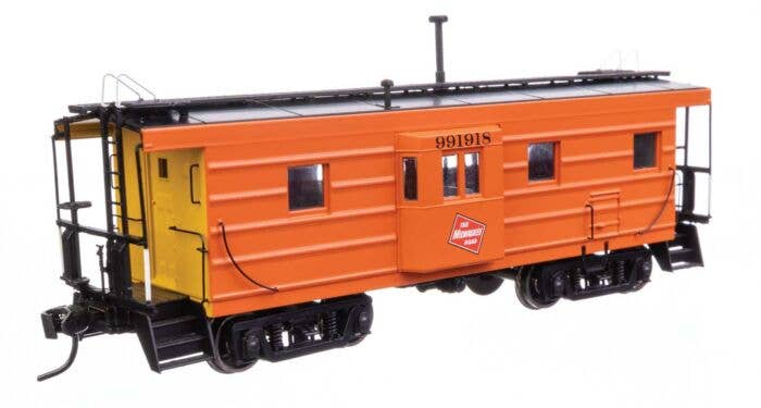 Walthers HO 920-103653 - Proto - Rib Sided Caboose "Milwaukee Road" #991918 (Orange, Black, Yellow; Includes Oil Stove)