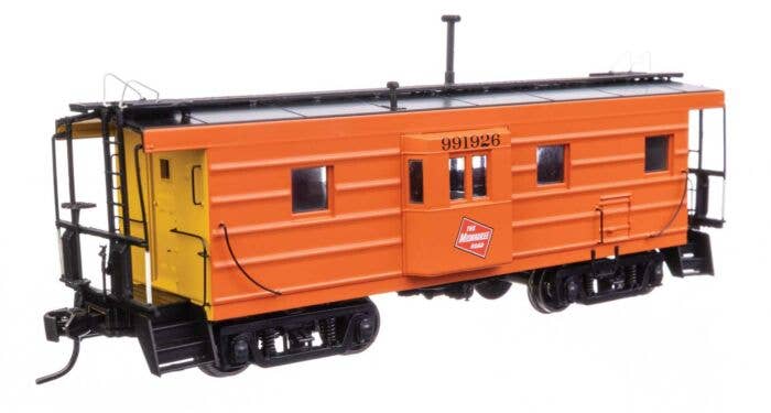 Walthers HO 920-103654 - Proto - Rib Sided Caboose "Milwaukee Road" #991926 (Orange, Black, Yellow; Includes Oil Stove)