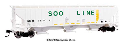 Walthers HO 910-49075 - Mainline - 57' Trinity 4750 3-Bay Covered Hopper "SOO" #74591