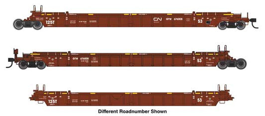 Walthers HO 910-55822 - Mainline - NSC Articulated 3-Unit 53' Well Car "Canadian National" #676104 (GTW)