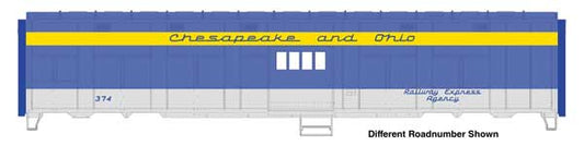 Walthers HO 920-10844 - Proto - 50' Express Boxcar "Chesapeake & Ohio" #377 (C&O-Style Troop Sleeper Conversion) Tri-Color