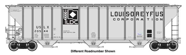 Walthers HO 920-106201 - Proto - 55' Evans 4780 Covered Hopper "Louis Dreyfus" #20716 (USLX)