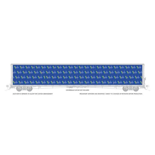 Rapido Trains HO 102161 - Centerbeam Wrapped Lumber Load "Domtar"