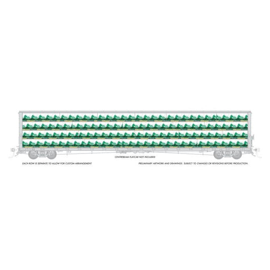 Rapido Trains HO 102164 - Centerbeam Wrapped Lumber Load "Irving"