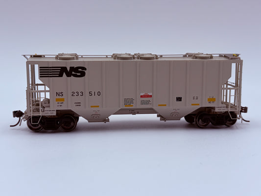 Model of a railroad freight car with 'NS' branding on a white background
