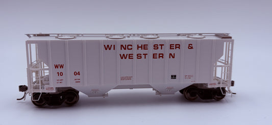 Model train car with 'Winchester & Western' branding on a white background