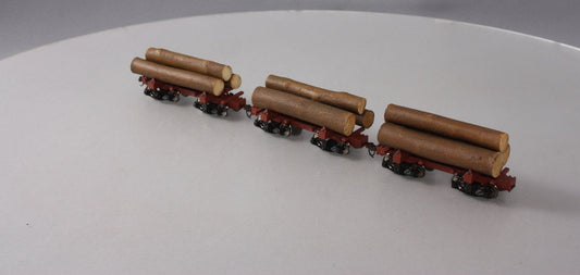 Bachmann "On30" 27391 - Skeleton Log Cars (3-Car Set w/ Resin Logs) -Open Box-H1033