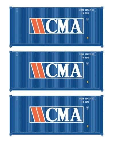 Walthers HO 949-18050 - SceneMaster - 20' Corrugated Container (3 Pack) "CMA"