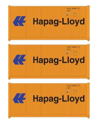 Walthers HO 949-18053 - SceneMaster - 20' Corrugated Container (3 Pack) "Hapag-Lloyd"