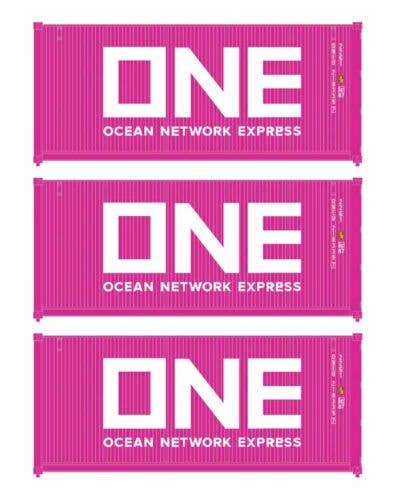 Walthers HO 949-18056 - SceneMaster - 20' Corrugated Container (3 Pack) "ONE"