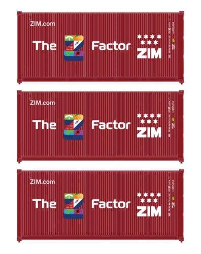 Walthers HO 949-18057 - SceneMaster - 20' Corrugated Container (3 Pack) "ZIM"
