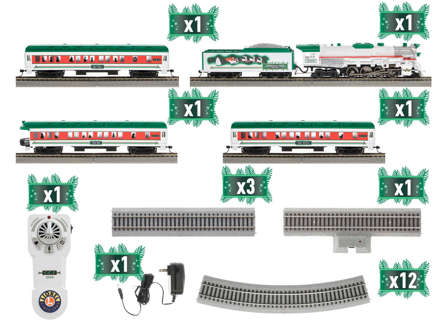 Lionel HO 2151010 - Christmas Cheer Passenger Set w/ Magnalock track