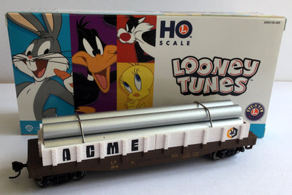 Lionel HO 2454130 - Looney Tunes - Gondola Car "Acme" w/ Pipe Load