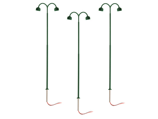 Lionel HO 2456020 - Double Arm Lamp (3-Pack) Green