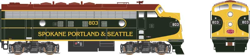 Bowser HO 24583 - Executive - EMD F-7A Diesel Locomotive "Spokane, Portland & Seattle" #803 (Hour Glass Paint Scheme) w/DCC/Sound