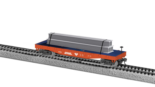 Lionel HO 2554160 - Justice League - Superman Flat Car w/ I-Beam Load "Man of Steel" #54160