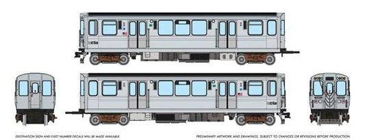 Rapido Trains HO 208007 - Budd 2600-Series Railcars "Chicago Transit Authority" #2955, 2956 (Speedlines Logo Scheme)