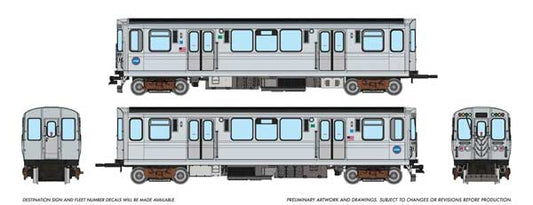 Rapido Trains HO 208011 - Budd 2600-Series Railcars "Chicago Transit Authority" #2999, 3000 (Circle Logo Scheme)