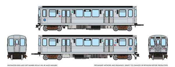 Rapido Trains HO 208511 - Budd 2600-Series Railcars "Chicago Transit Authority" #2999, 3000 (Circle Logo Scheme)