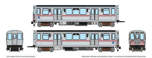 Rapido Trains HO 208514 - Budd 2600-Series Railcars "Chicago Transit Authority" #3179, 3180 (Work Motor Scheme)