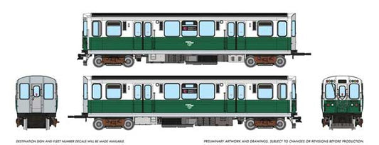 Rapido Trains HO 208018 - Budd 2600-Series Railcars "Chicago Transit Authority" #2867, 2868 (75th Ann. White/Green Scheme)