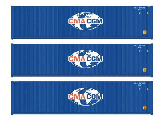 Walthers HO 949-18251 - SceneMaster - 40' Hi Cube Corrugated Container (3 Pack) "CMA-CGM"