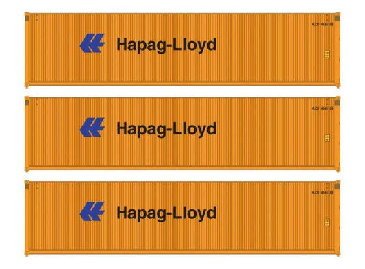 Walthers HO 949-18252 - SceneMaster - 40' Hi Cube Corrugated Container (3 Pack) "Hapag-Lloyd"