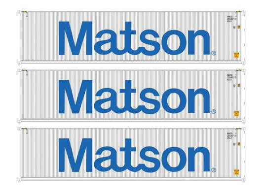 Walthers HO 949-18253 - SceneMaster - 40' Hi Cube Corrugated Container (3 Pack) "Matson"