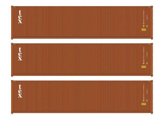 Walthers HO 949-18255 - SceneMaster - 40' Hi Cube Corrugated Container (3 Pack) "TEX"