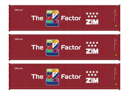 Walthers HO 949-18257 - SceneMaster - 40' Hi Cube Corrugated Container (3 Pack) "ZIM"