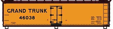 Accurail HO 81802 - Kit - 40' Wood Reefer "Grand Trunk" #46038 (orange, Boxcar Red)