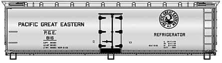 Accurail HO 81803 - Kit - 40' Wood Reefer "Pacific Great Eastern" #816 (gray)