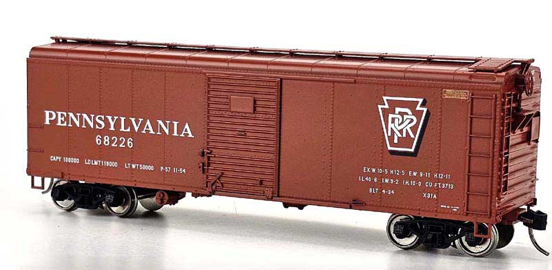 Bowser HO 43332 - X31A Round Roof Box Car "Pennsylvania" #68244 (2-Dr, Inset Roof) Shadow Keystone