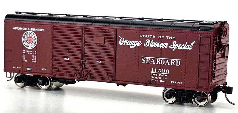 Bowser HO 43345 - X31 Round Roof Box Car "Seaboard Air Line" #11571 (4-Dr, Flush Roof) Orange Blossom