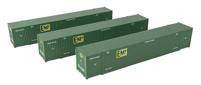 Walthers HO 949-18502 - SceneMaster - 53' Corrugated Container (3 Pack) "EMP"