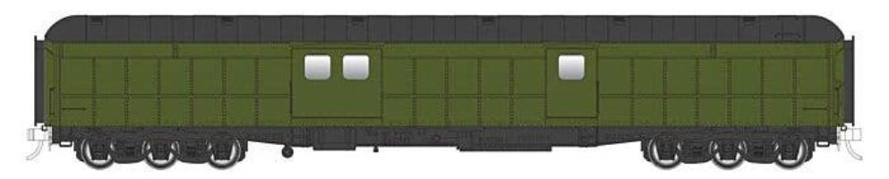 Walthers HO 920-17501 - Proto - 70' Heavyweight Baggage Car "Painted, Unlettered" (Arched Roof)