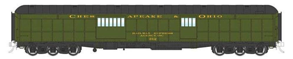 Walthers HO 920-17503 - Proto - 70' Heavyweight Baggage Car "Chesapeake & Ohio" #317 (Green)