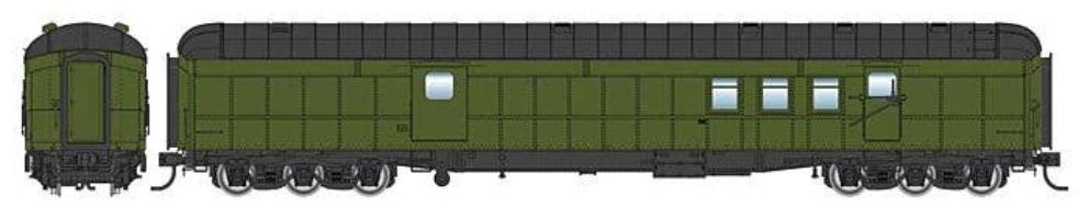 Walthers HO 920-17411 - Proto - 70' Heavyweight RPO Baggage Car "Painted, Unlettered" (Arched Roof)