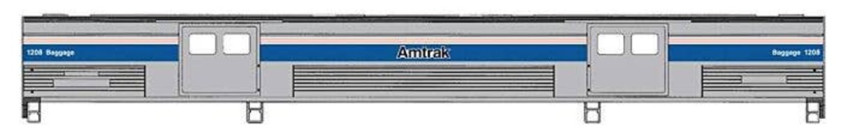 Walthers HO 920-13079 - Proto - 73' Budd Baggage Car "Amtrak" Phase IV #1208 (Black Lettering)