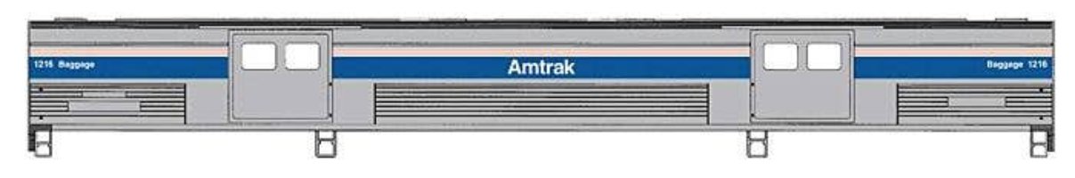 Walthers HO 920-13083 - Proto - 73' Budd Baggage Car "Amtrak" Phase IV #1219 (White Lettering)