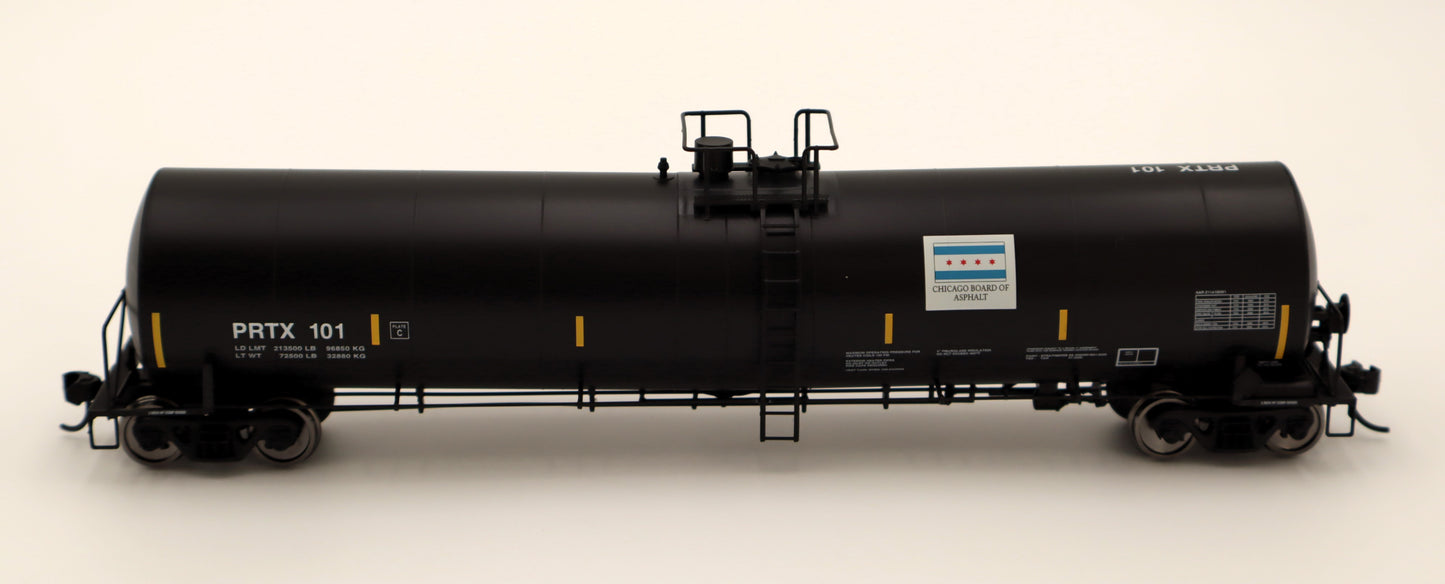 Walthers HO 910-48235 - Mainline - Trinity 25,000-Gallon Tank Car "PRTX" #106 (Chicago Ashphalt)