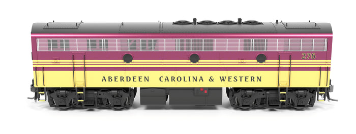 Broadway Limited Imports HO 9683 - EMD F7B Diesel Locomotive "Aberdeen, Carolina & Western" #276 (magenta, yellow) DC/Stealth