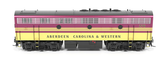 Broadway Limited Imports HO 9683 - EMD F7B Diesel Locomotive "Aberdeen, Carolina & Western" #276 (magenta, yellow) DC/Stealth