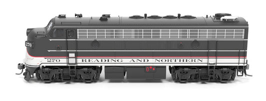 Broadway Limited Imports HO 9708 - EMD F7A Diesel Locomotive "Reading & Northern" #270 (2020s Excursion Scheme, black, white, red) DC/Stealth