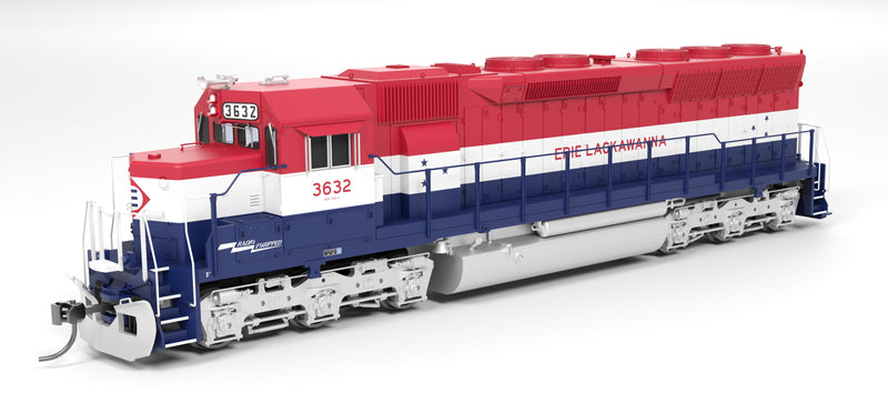 Broadway Limited Imports HO 9801 - EMD SD45 Diesel Locomotive "Erie Lackawanna" #3632 (Bicentennial, red, white, blue) Standard DC