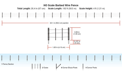 Woodland Scenics HO A2980 - Barbed Wire Fence