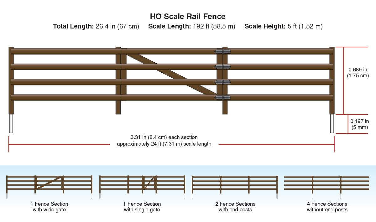 Woodland Scenics HO A2982 - Rail Fence